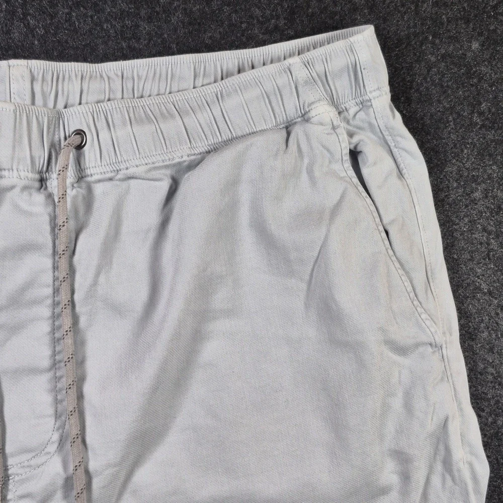 Faherty Mens XXL Light Gray Organic Cotton Linen Blend Drawstring Casual Shorts